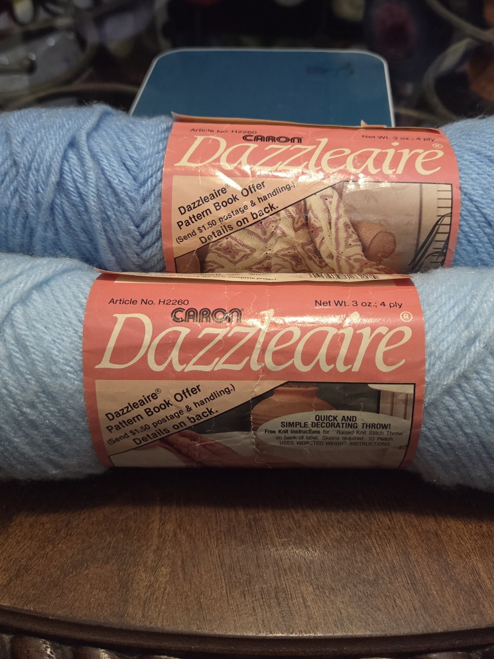 Caron Dazzleaire Light Blue Yarn - Soft Home Fiber Arts